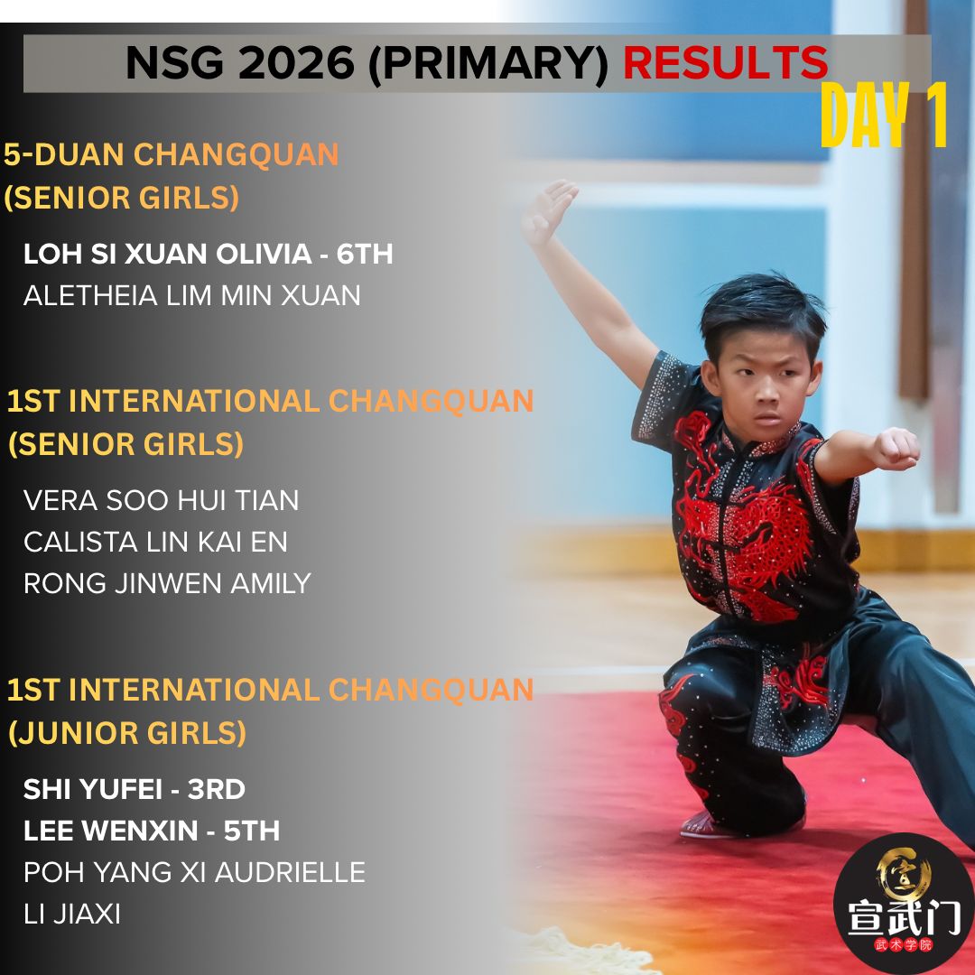 National School Games Wushu 2026 (Primary) Day 1 Results