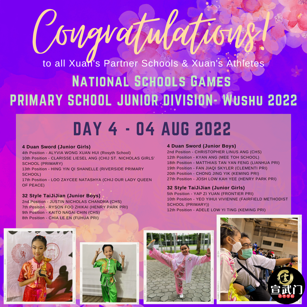 2022 WUSHU NSG Primary School Junior Division Result - Day 4