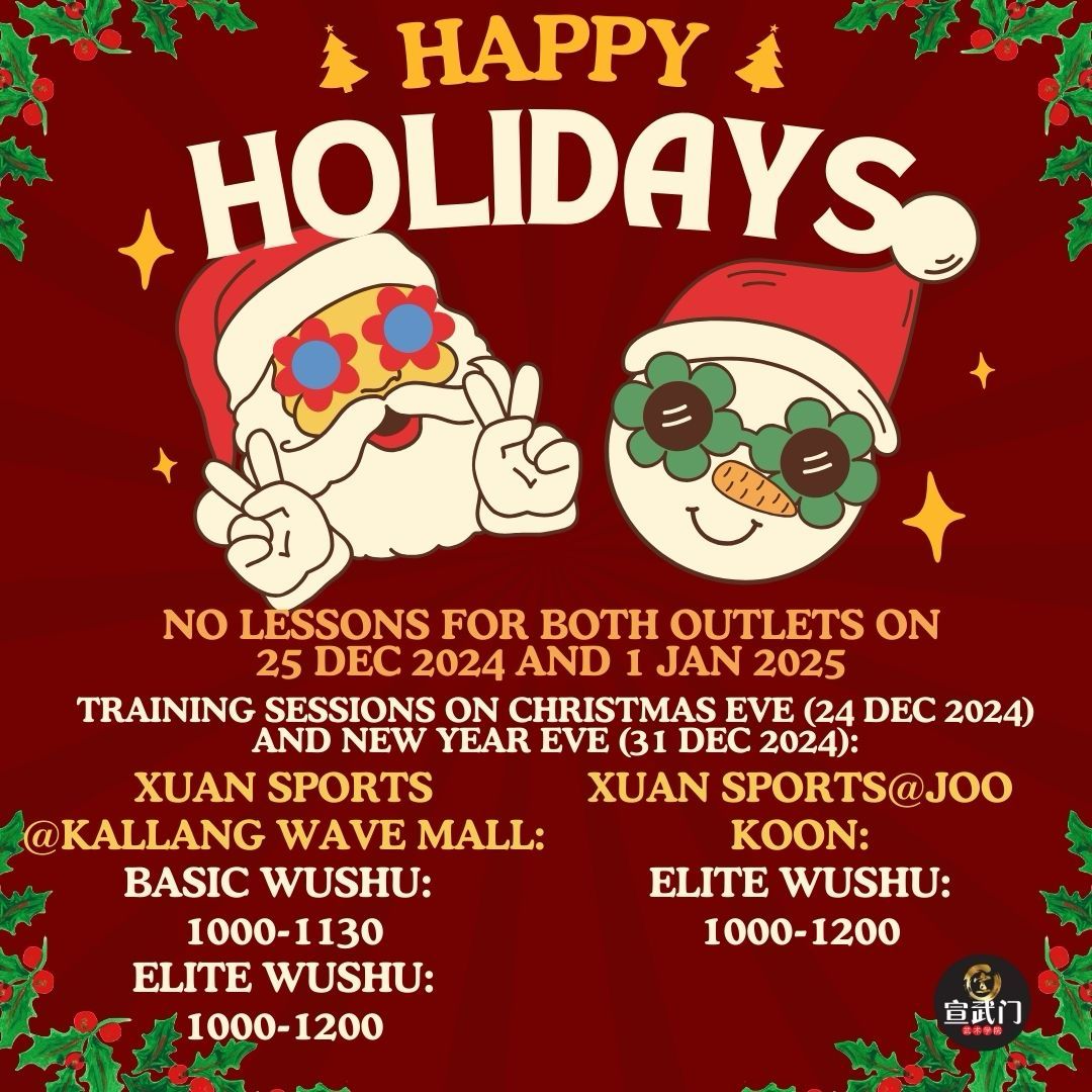 NO lessons on 25th December and 1st January at both outlets. ?✨?  